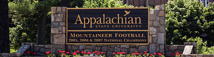 Appalachian State University entrance sign